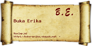 Buka Erika névjegykártya